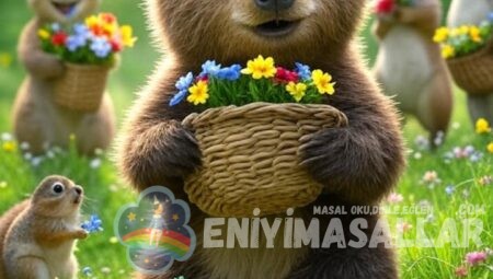 Küçük Ayıcık ve Renkli Çiçekler